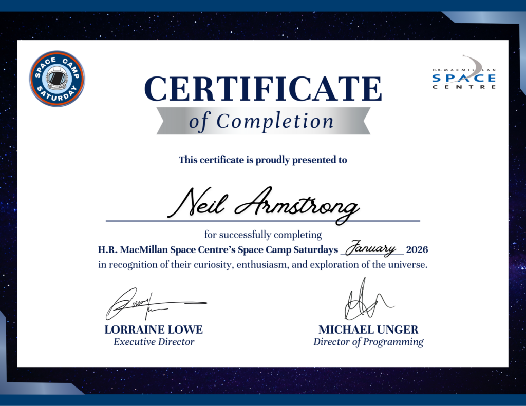 Space Camp Saturday at Space Centre Vancouver